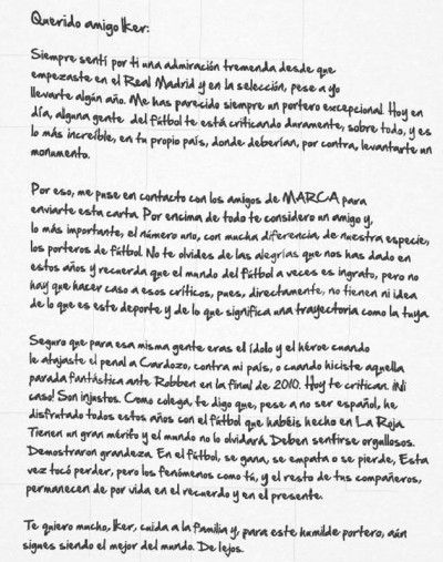 Carta de Chila a Iker